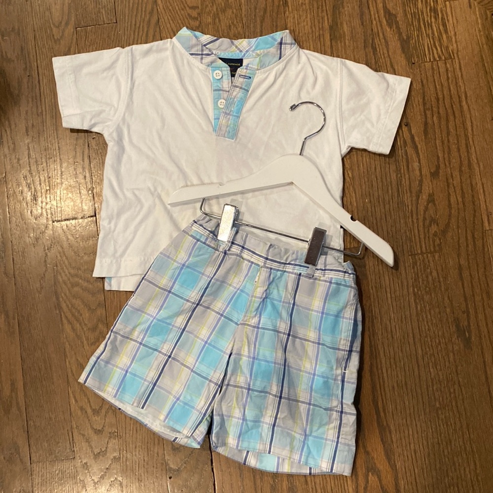 TF Laurence plaid shorts and shirt - boys 2T set